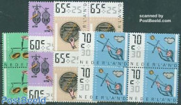 Netherlands 1986 Summer Welfare 4v Blocks Of 4 [+], Mint NH, Science - Weights & Measures - Nuevos