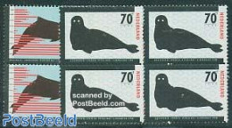 Netherlands 1985 Endangered Animals 2v Blocks Of 4 [+], Mint NH, Nature - Sea Mammals - Unused Stamps