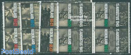 Netherlands 1985 World War II 4v Blocks Of 4 [+], Mint NH, History - Religion - Transport - Newspapers & Journalism - .. - Unused Stamps