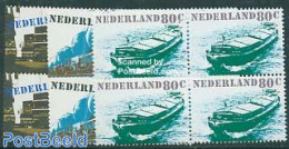 Netherlands 1980 Traffic 3v Blocks Of 4, Mint NH, Transport - Automobiles - Railways - Ships And Boats - Unused Stamps