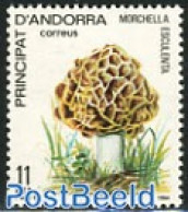 Andorra, Spanish Post 1984 Mushroom, Morchella Esculenta 1v, Mint NH, Nature - Mushrooms - Nuovi