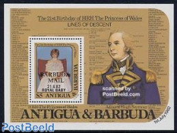 Barbuda 1982 Royal Baby S/s, Mint NH, History - Charles & Diana - Kings & Queens (Royalty) - Case Reali