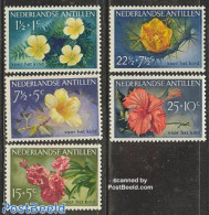 Netherlands Antilles 1955 Child Welfare, Flowers 5v, Unused (hinged), Nature - Cacti - Flowers & Plants - Cactussen