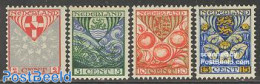 Netherlands 1926 Child Welfare 4v, Unused (hinged), History - Nature - Coat Of Arms - Flowers & Plants - Fruit - Ongebruikt