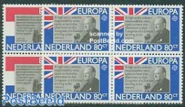 Netherlands 1980 Europa 2v, Blocks Of 4 [+], Mint NH, History - Churchill - Europa (cept) - Kings & Queens (Royalty) - Nuevos