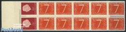 Netherlands 1964 2x15+10x7c Booklet H1 (with Black Fitting Cross), Mint NH, Stamp Booklets - Unused Stamps
