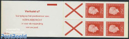 Netherlands 1971 4x25c Booklet, Normal Paper, Text: Verhuist U? Vul, Mint NH, Stamp Booklets - Nuovi
