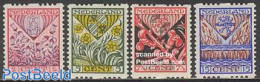 Netherlands 1927 Child Welfare 4v Syncopatic Perf., Mint NH, History - Nature - Coat Of Arms - Flowers & Plants - Unused Stamps