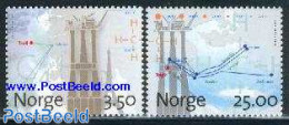 Norway 1996 Gaz Fields 2v, Mint NH, Science - Various - Mining - Maps - Unused Stamps