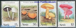 Nevis 1987 Mushrooms 4v, Mint NH, Nature - Mushrooms - Champignons