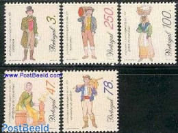 Portugal 1996 19th Century 5v, Mint NH, Various - Costumes - Art - Fashion - Unused Stamps