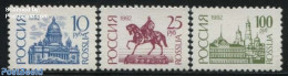 Russia 1992 Definitives 3v, Mint NH, Nature - Religion - Horses - Churches, Temples, Mosques, Synagogues - Kirchen U. Kathedralen