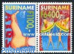 Suriname, Republic 2000 UPAEP, Anti AIDS 2v [:], Mint NH, Health - AIDS - Health - U.P.A.E. - Enfermedades