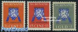 Suriname, Colony 1941 Freedom For Holland 3v, Mint NH, History - Coat Of Arms - World War II - WW2