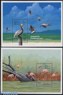 Antigua & Barbuda 1988 Birds 2 S/s, Mint NH, Nature - Birds - Flamingo - Antigua Et Barbuda (1981-...)
