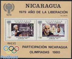 Nicaragua 1980 Olympics/Einstein S/s, Mint NH, History - Science - Sport - Various - Gandhi - Nobel Prize Winners - Ph.. - Mahatma Gandhi