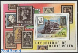 Upper Volta 1979 Sir Rowland Hill S/s, Mint NH, Transport - Sir Rowland Hill - Stamps On Stamps - Railways - Rowland Hill