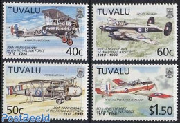 Tuvalu 1998 80 Years R.A.F. 4v, Mint NH, Transport - Aircraft & Aviation - Airplanes
