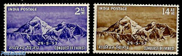 India 1953 Mount Everest 2v, Unused (hinged), Sport - Mountains & Mountain Climbing - Sport (other And Mixed) - Ongebruikt