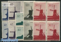 Netherlands 1963 Windmills 5v, Block Of 4 [+], Mint NH, Various - Mills (Wind & Water) - Ongebruikt