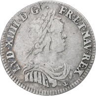 France, Louis XIV, 1/12 Ecu à La Mèche Courte, 1644, Paris, Argent, TB+ - 1643-1715 Lodewijk XIV De Zonnekoning