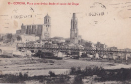 A17- GERONA - VISTA PANORAMICA DESDE  EL CAUCE DEL ONYAR - 1923 - ( 2 SCANS ) - Gerona