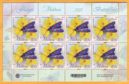 2022  Moldova Moldavie Sheet  „Butterflies”  Zygaena Filipendulae. Nominal Value Of Stamp: 11,15 L Mint - Papillons