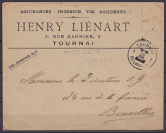 L. "Assurances Liénart" Port Payé 0,20f Càd Fortune TOURNAI 1/ 10 XII/ DOORNIK (1919) - Griffe "PORT PAYE AU GUICHET / T - Foruna (1919)