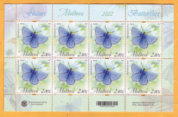 2022  Moldova Moldavie Sheet  „Butterflies”  Glaucopsyche Alexis. Nominal Value Of Stamp: 2,80 L Mint - Papillons