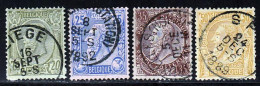 Belgique 1884 Yvert 47 / 50 (o) B Oblitere(s) - 1884-1891 Léopold II