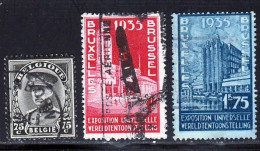 Belgique 1934 Yvert 384 - 387 - 389 (o) B Oblitere(s) - Used Stamps