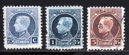 Belgique 1921 Yvert 213 - 215 - 218 (o) B Oblitere(s) - 1922-1927 Houyoux