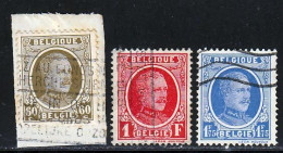 Belgique 1927 Yvert 255 / 257 (o) B Oblitere(s) - 1922-1927 Houyoux