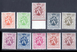 Belgique 1929 Yvert 276 / 280 - 284 / 288A * TB Charniere(s) - 1929-1937 León Heráldico