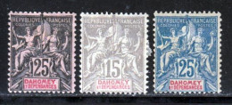 Dahomey 1900 Yvert 1 - 3 - 4 * B Charniere(s) - Unused Stamps