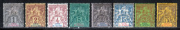 Cote D'Ivoire 1892 Yvert 1 / 7 - 12 * TB Charniere(s) - Neufs