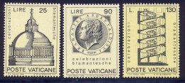 Vatican 1972 Yvert 533 / 535 ** TB - Neufs