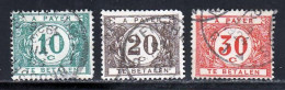 Belgique Taxe 1922 Yvert 33 / 35 (o) B Oblitere(s) - Francobolli