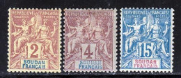 Soudan 1894 Yvert 4 - 5 - 8 * TB Charniere(s) - Nuevos