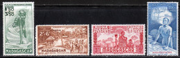 Madagascar PA 1942 Yvert 41 / 44 * TB Charniere(s) - Aéreo