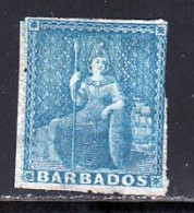 Barbade 1861 Yvert 9 (*) TB Neuf Sans Gomme - Barbades (...-1966)