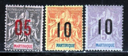 Martinique 1912 Yvert 79 / 81 * TB Charniere(s) - Ungebraucht