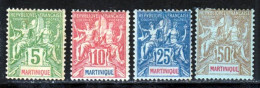 Martinique 1899 Yvert 44 - 45 - 47 - 49 * B Charniere(s) - Neufs