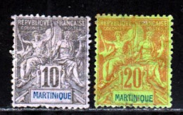 Martinique 1892 Yvert 35 - 37 (*) B Neuf Sans Gomme - Unused Stamps