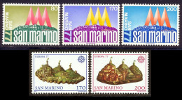 Saint-Marin 1977 Yvert 930 / 934 ** TB Coin De Feuille - Ongebruikt