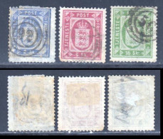 Danemark Service 1871 Yvert 1 / 3 (o) B Oblitere(s) - Oficiales