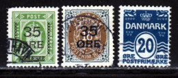 Danemark 1912 Yvert 62 - 64 -  67 (o) B Oblitere(s) - Gebraucht