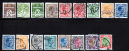 Danemark 1921 Yvert 132 - 133 - 135 - 137 / 149 (o) B Oblitere(s) - Used Stamps