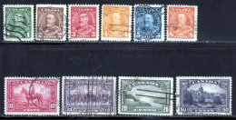 Canada 1935 Yvert 179 / 188 (o) B Oblitere(s) - Used Stamps
