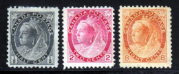 Canada 1898 Yvert 62 - 65 - 70 * B Charniere(s) - Unused Stamps